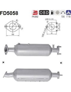 Filtro de partículas diésel AS FD5058 para HYUNDAI