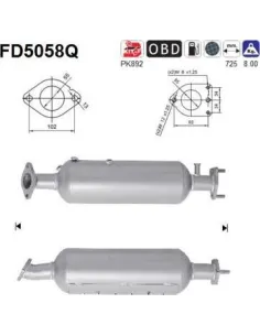 Filtro de partículas diésel AS FD5058Q para HYUNDAI