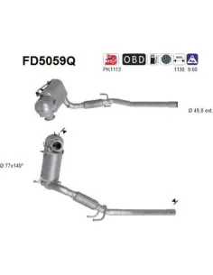 Filtro de partículas diésel AS FD5059Q para AUDI / SEAT / SKODA