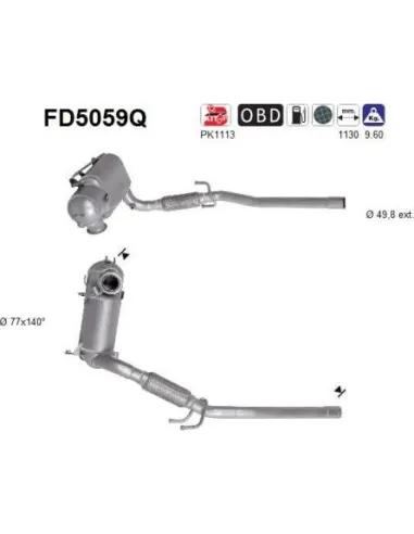 Filtro de partículas diésel AS FD5059Q para AUDI / SEAT / SKODA