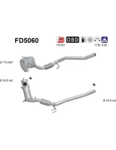 Filtro de partículas diésel AS FD5060 para AUDI / SEAT / SKODA