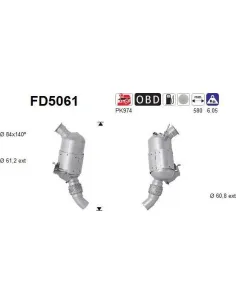 Filtro de partículas diésel AS FD5061 para BMW | Recambios Colmenar