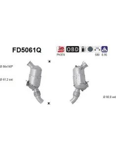 Filtro de partículas diésel AS FD5061Q para BMW | Recambios Colmenar