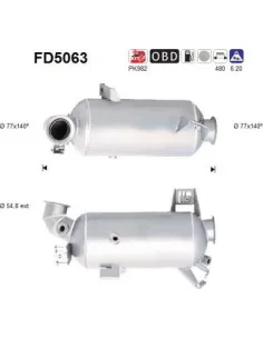 Filtro de partículas diésel AS FD5063 para VOLKSWAGEN