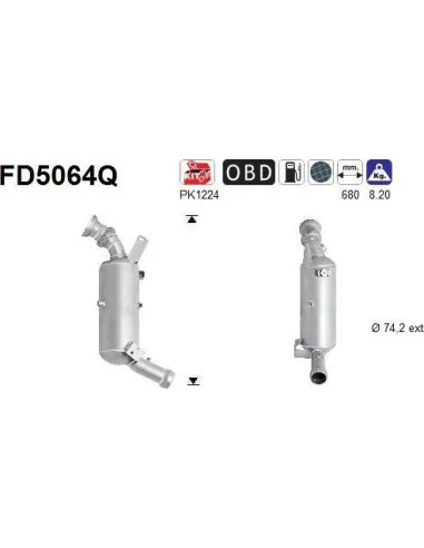 Filtro de partículas diésel AS FD5064Q para MERCEDES