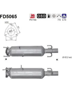 Filtro de partículas diésel AS FD5065 para FIAT | Recambios Colmenar