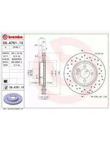 09A7611X Disco de freno Brembo