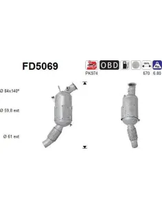 Filtro de partículas diésel AS FD5069 para BMW | Recambios Colmenar