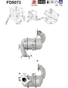 Filtro hollín partí­culas sistema escape