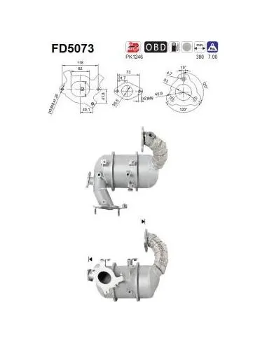 Filtro de partículas diésel AS FD5073 para NISSAN | Recambios Colmenar
