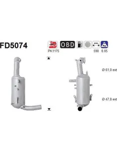 Filtro de partículas diésel AS FD5074 | Recambios Colmenar