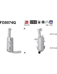 Filtro de partículas diésel AS FD5074Q | Recambios Colmenar