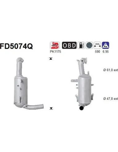Filtro de partículas diésel AS FD5074Q | Recambios Colmenar