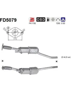 Filtro de partículas diésel AS FD5079 para DACIA | Recambios Colmenar