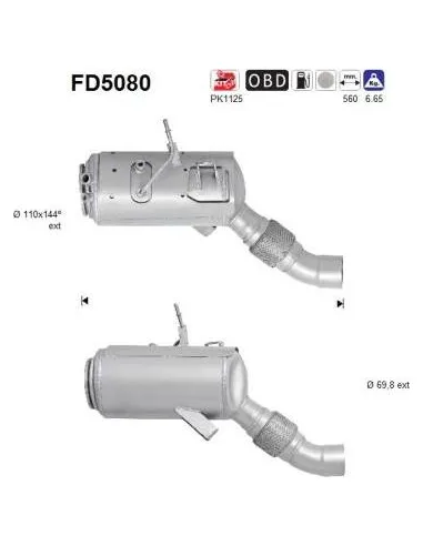 Filtro de partículas diésel AS FD5080 para BMW | Recambios Colmenar
