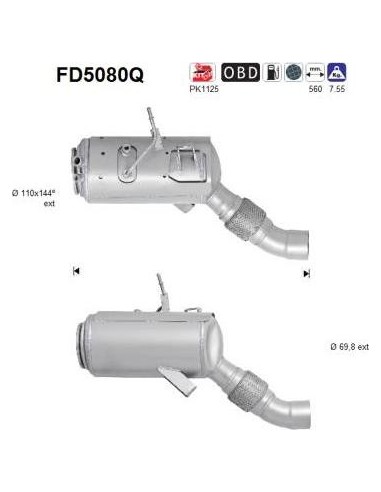 Filtro de partículas diésel AS FD5080Q para BMW | Recambios Colmenar