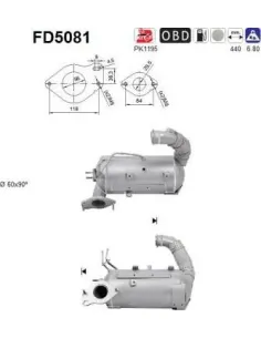 Filtro hollín partí­culas sistema escape