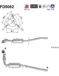 Filtro hollín partí­culas sistema escape