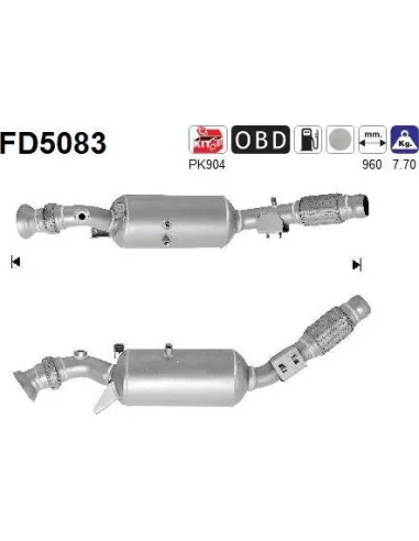 Filtro de partículas diésel AS FD5083 para MERCEDES
