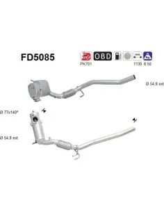 Filtro de partículas diésel AS FD5085 para AUDI / SEAT / SKODA