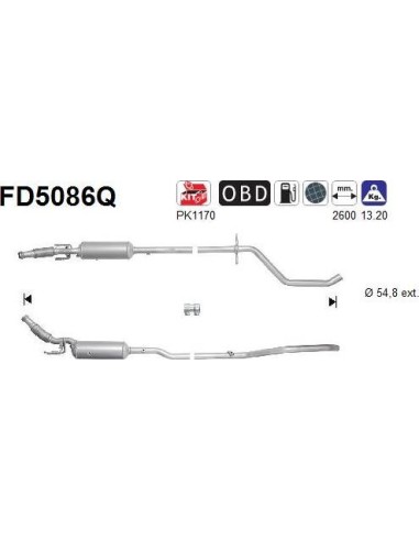 Filtro de partículas diésel AS FD5086Q para CITROËN / PEUGEOT