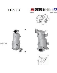 Filtro hollín partí­culas sistema escape