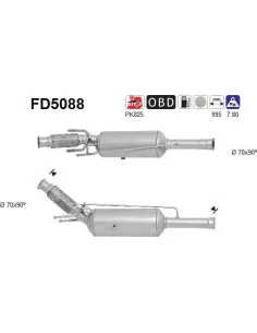 Filtro de partículas diésel AS FD5088 para CITROËN / PEUGEOT