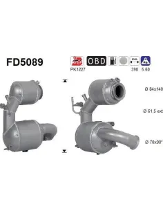 Filtro de partículas diésel AS FD5089 para BMW-MINI