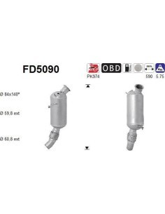 Filtro de partículas diésel AS FD5090 para BMW | Recambios Colmenar