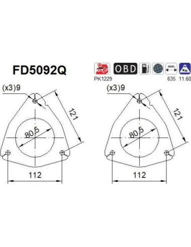 Filtro de partículas diésel AS FD5092Q para IVECO | Recambios Colmenar