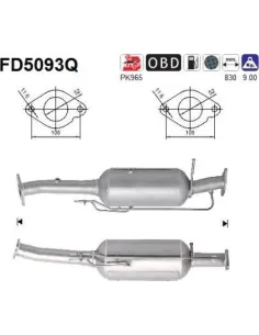 Filtro de partículas diésel AS FD5093Q para FORD | Recambios Colmenar