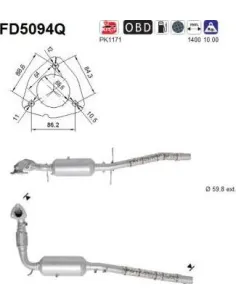 Filtro hollín partí­culas sistema escape