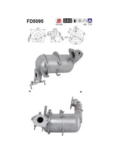 Filtro de partículas diésel AS FD5095 para MERCEDES / NISSAN / OPEL