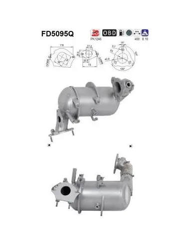 Filtro de partículas diésel AS FD5095Q para MERCEDES / NISSAN / OPEL