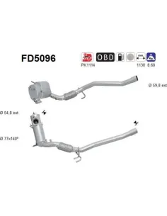Filtro de partículas diésel AS FD5096 para AUDI / SEAT / SKODA
