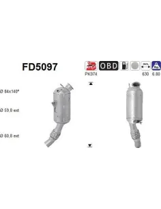 Filtro de partículas diésel AS FD5097 para BMW | Recambios Colmenar