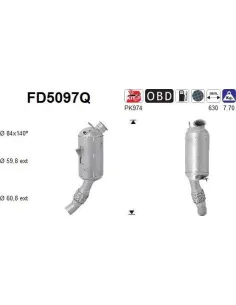 Filtro de partículas diésel AS FD5097Q para BMW | Recambios Colmenar