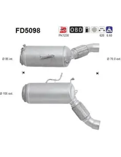 Filtro hollín partí­culas sistema escape