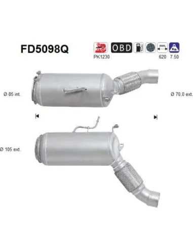 Filtro de partículas diésel AS FD5098Q para BMW | Recambios Colmenar