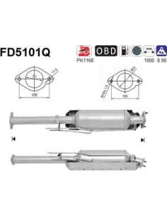 Filtro de partículas diésel AS FD5101Q para FORD | Recambios Colmenar