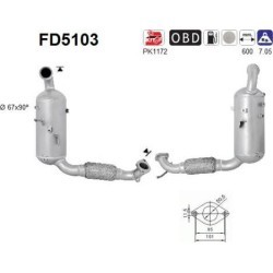 Filtro de partículas diésel AS FD5103 para FORD | Recambios Colmenar