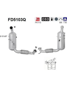 Filtro de partículas diésel AS FD5103Q para FORD | Recambios Colmenar