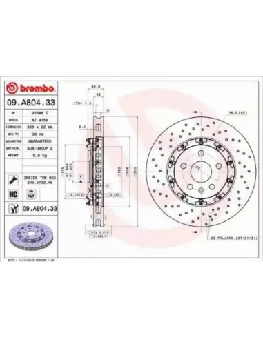 09A80433 Disco de freno Brembo