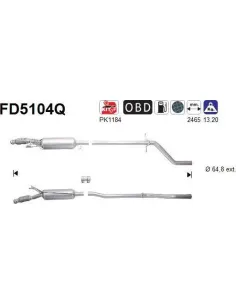 Filtro de partículas diésel AS FD5104Q para CITROËN / PEUGEOT