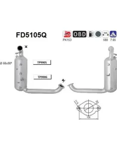 Filtro de partículas diésel AS FD5105Q para FORD | Recambios Colmenar