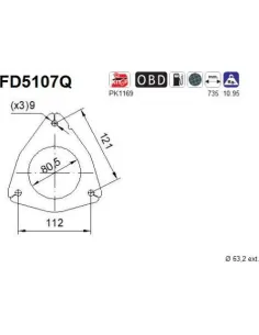 Filtro de partículas diésel AS FD5107Q para CITROËN / FIAT / PEUGEOT