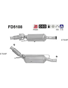 Filtro de partículas diésel AS FD5108 para CITROËN / PEUGEOT
