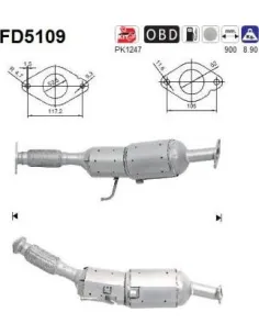 Filtro de partículas diésel AS FD5109 para NISSAN | Recambios Colmenar