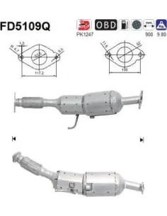 Filtro de partículas diésel AS FD5109Q para NISSAN