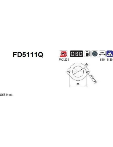 Filtro de partículas diésel AS FD5111Q | Recambios Colmenar